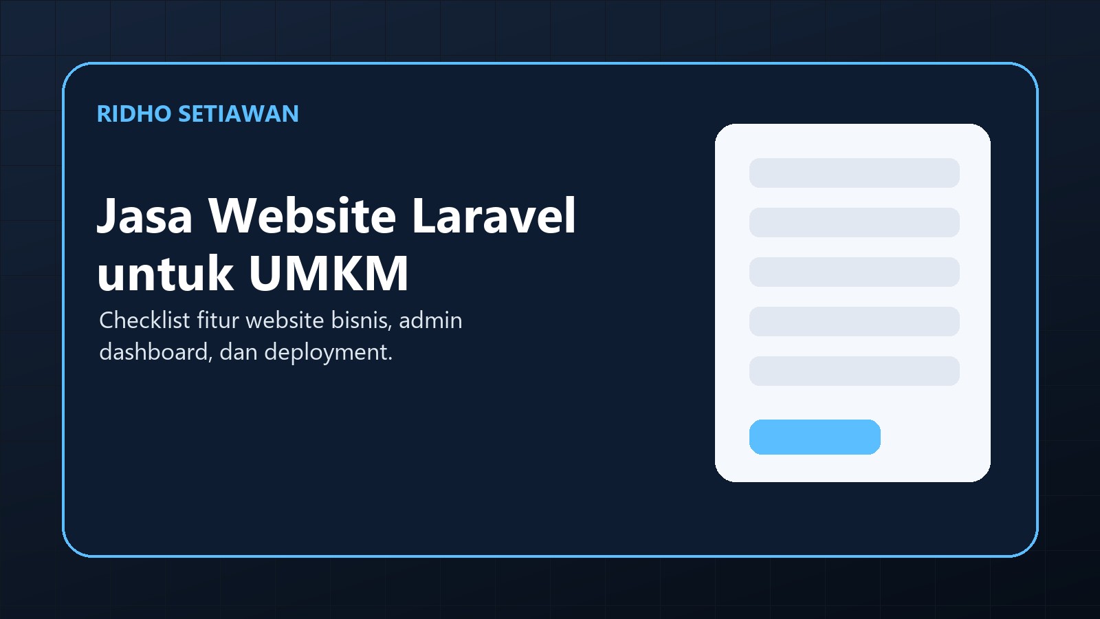 Jasa Pembuatan Website Laravel untuk UMKM: Fitur yang Perlu Disiapkan