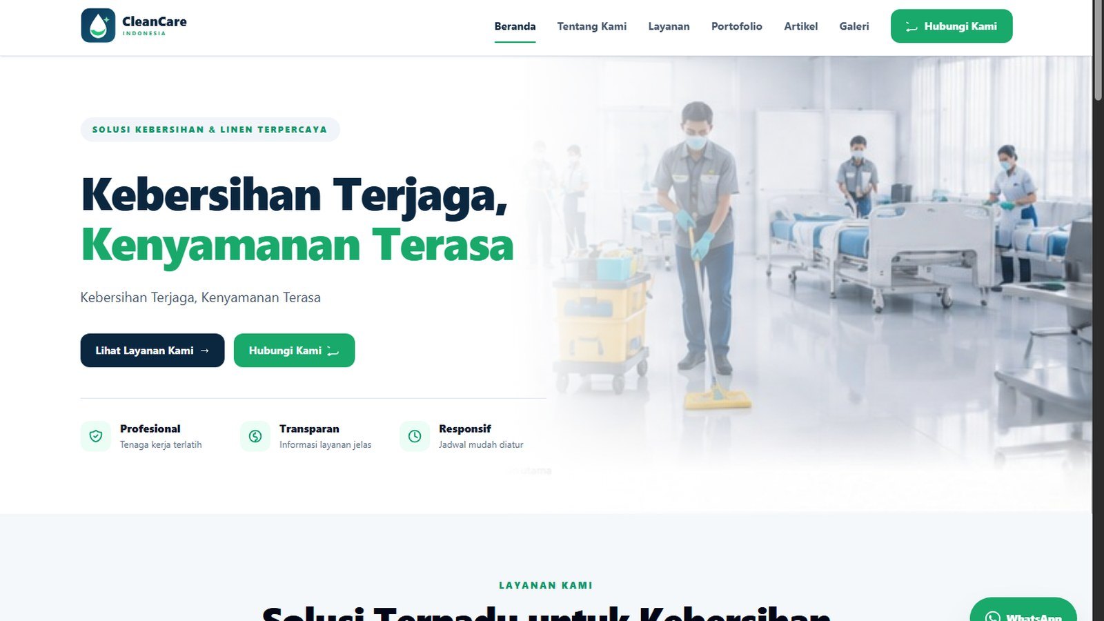 CleanCare - Sistem Manajemen Layanan Kebersihan