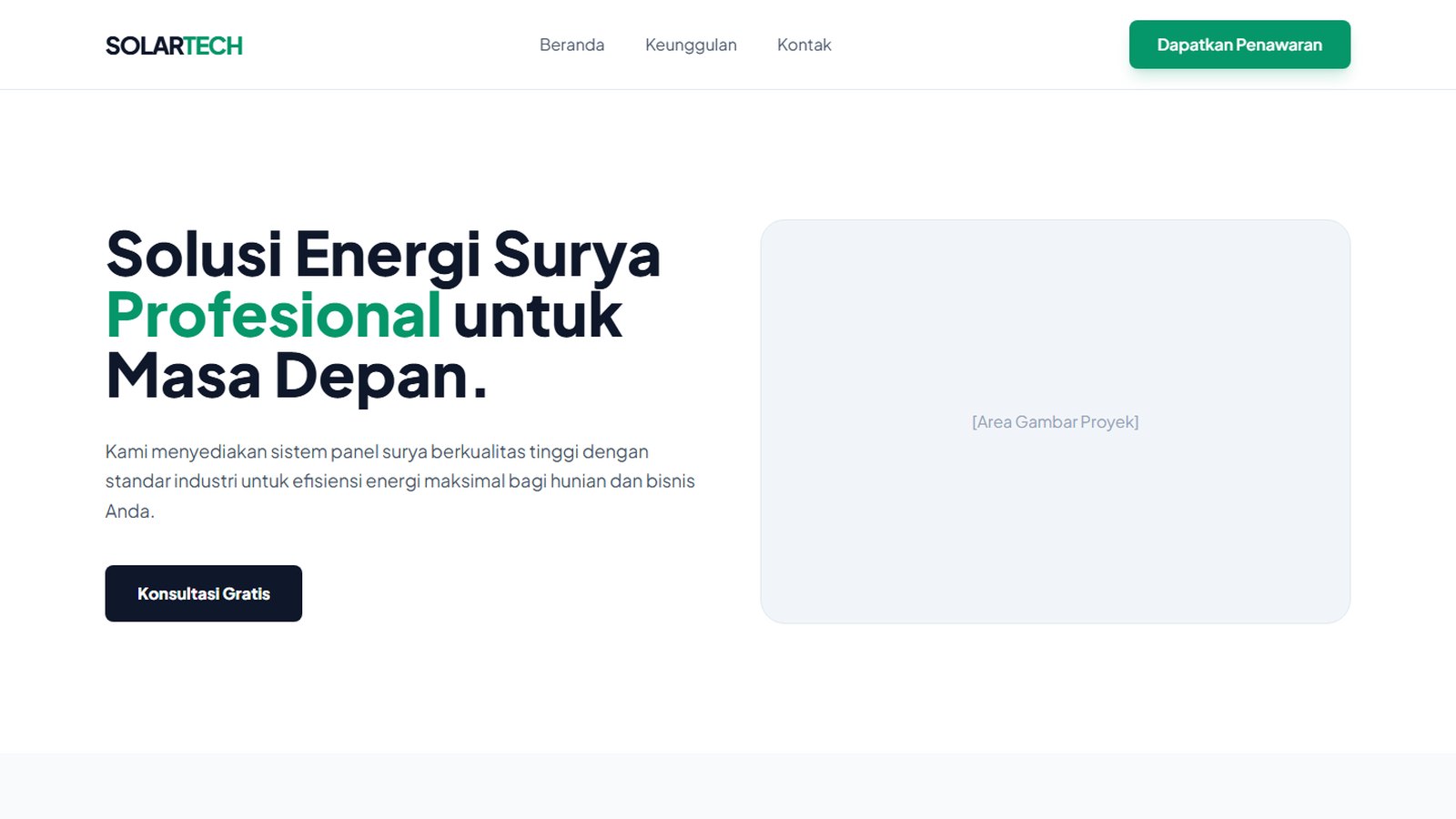 SolarTech - Website Company Profile Panel Surya