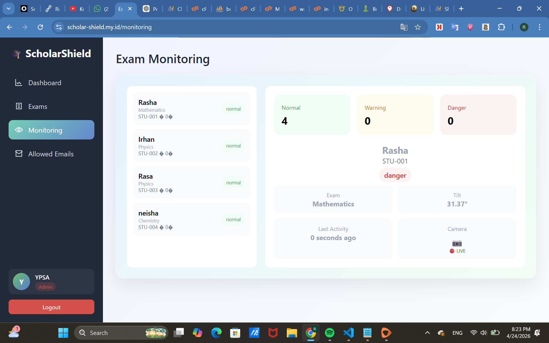 Aplikasi dan Perangkat Monitoring Siswa dalam Ujian